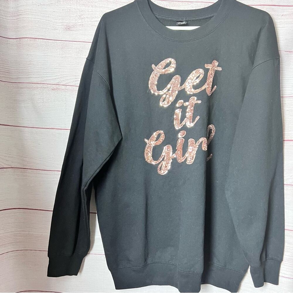 Cold Crush Women’s Crewneck Long Sleeve Gray and Gold Graphic Sweatshirt Sz L